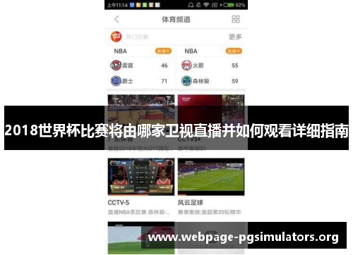 2018世界杯比赛将由哪家卫视直播并如何观看详细指南