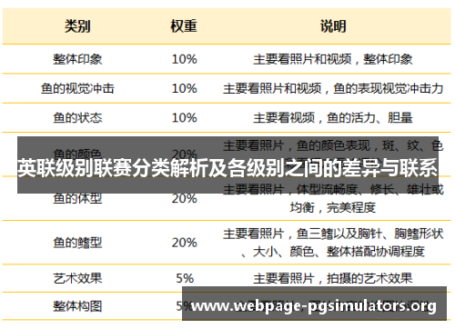 英联级别联赛分类解析及各级别之间的差异与联系